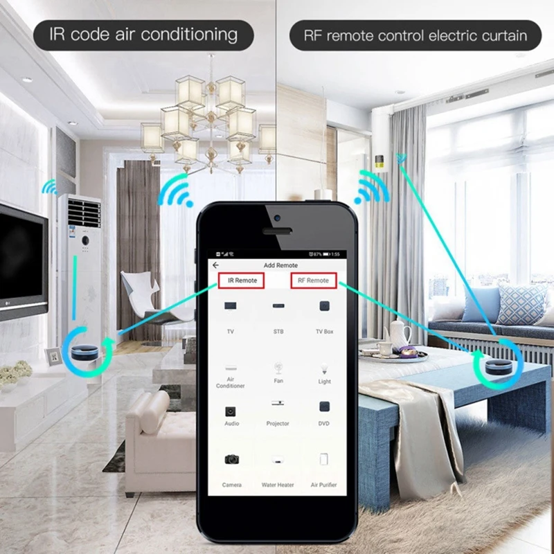 Tuya-Control remoto Universal para el hogar, dispositivo inteligente con infrarrojos, Wifi, RF, USB, funciona con Alexa, Google Home, Siri