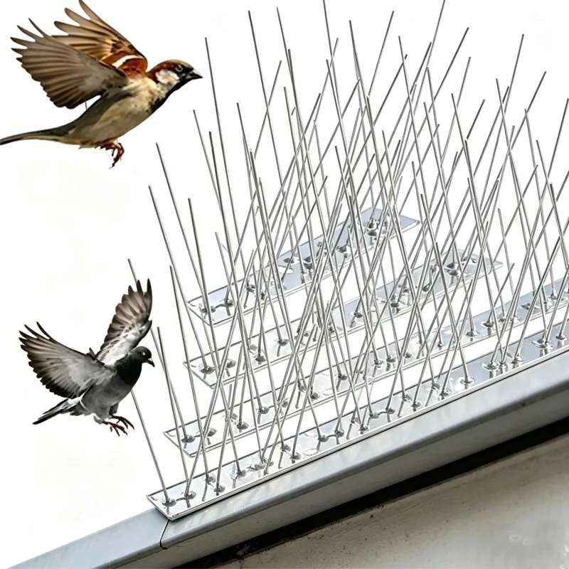 Roof Bird Repeller Spikes Stainless Steel Pigeon Deterrent Wire Garden Fence Anti Squirrel Cat Repellent Safe Effective