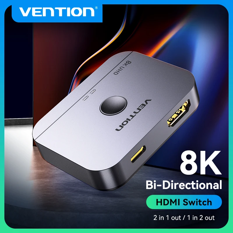 Vention HDMI Switcher 8K Bi-Direction 2.1 HDMI Switch 1x2/2x1 Adapter 2 in 1 Out Converter for PS4/5 Xiaomi TV Box HDMI Splitter