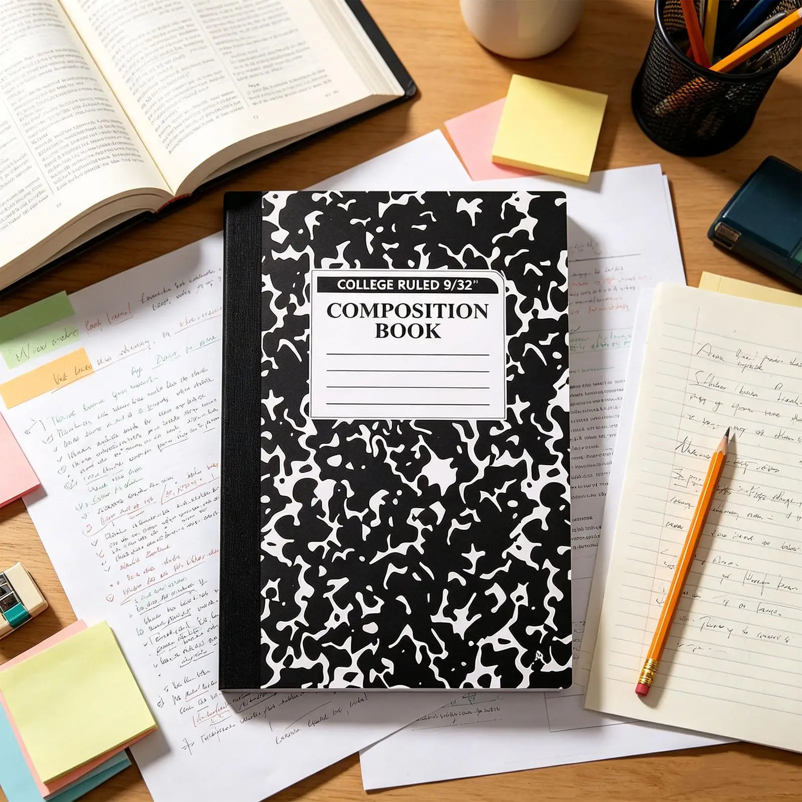 A5 Ruled Notebook 60 Pages Smooth Writing Marble Pattern Journal & Planner For Women Men Teachers, Home School Office Dorm