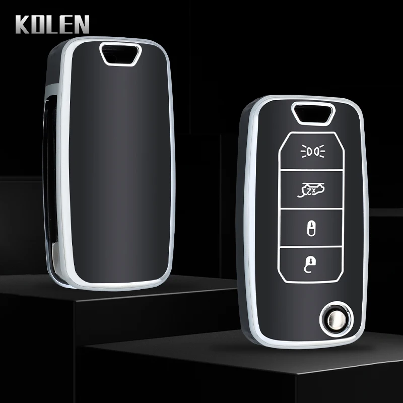 TPU Car Flip Key Case Cover Shell Fob For Jeep Cherokee Renegade Grand For Dodge Ram Charger 1500 Challenger Chrysler 300C Jour