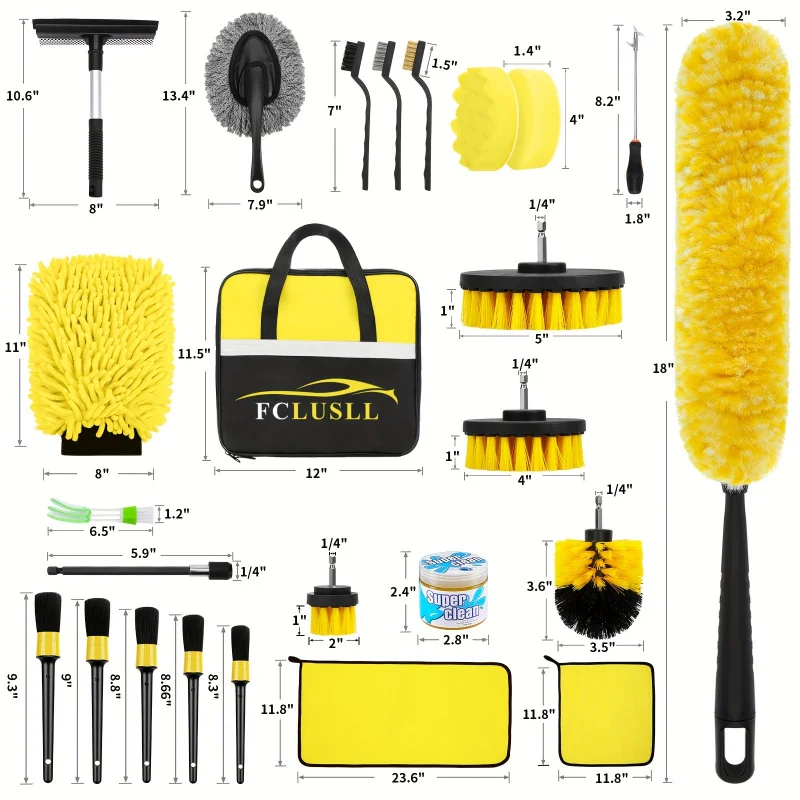 30pcs Ultimate Car Detailing Kit with 18 