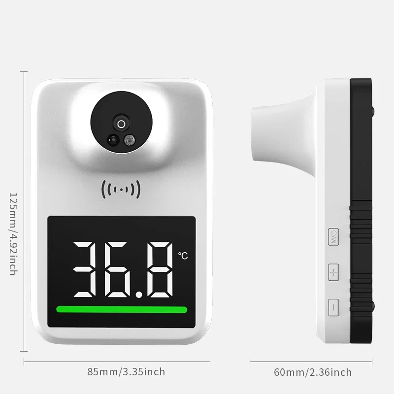 SWEVY LCD Wall-Mounted Non-Contact Automatic Thermometer With Voice Broadcast And Data Logging Functions.