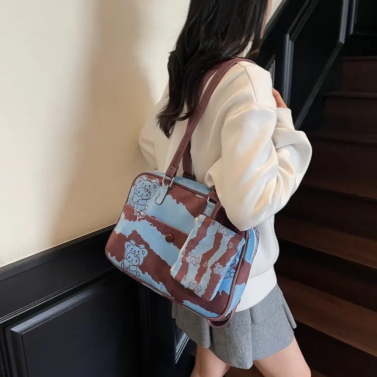 

Осень 2025 г. 445 Новая молния с леопардовым принтом, кошка среднего размера, изображение собаки, узор медведя, сумка через плечо, кошка, собака, узор