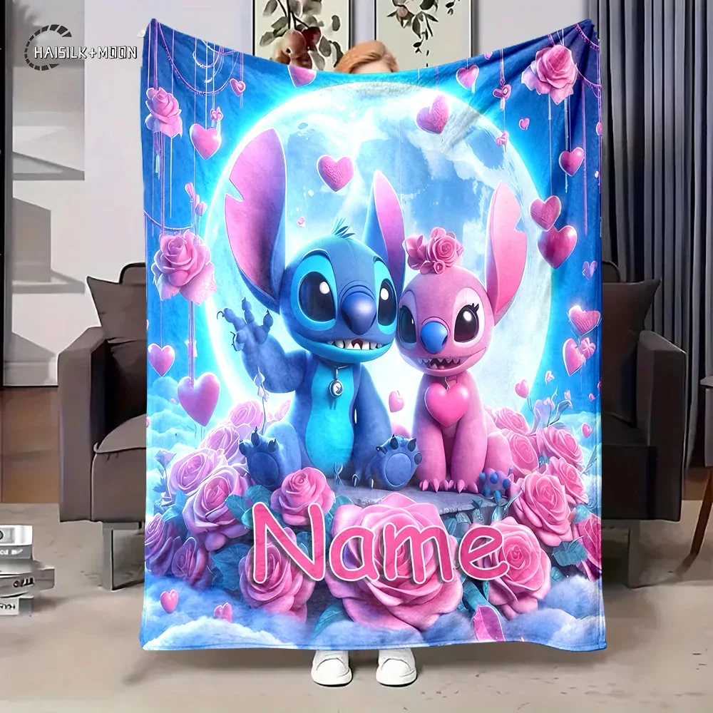 

Одеяло с принтом Disney Stitch на заказ, тонкое качество изготовления, удобное одеяло для сна для домашнего офиса на четыре сезона, быстрое поступление