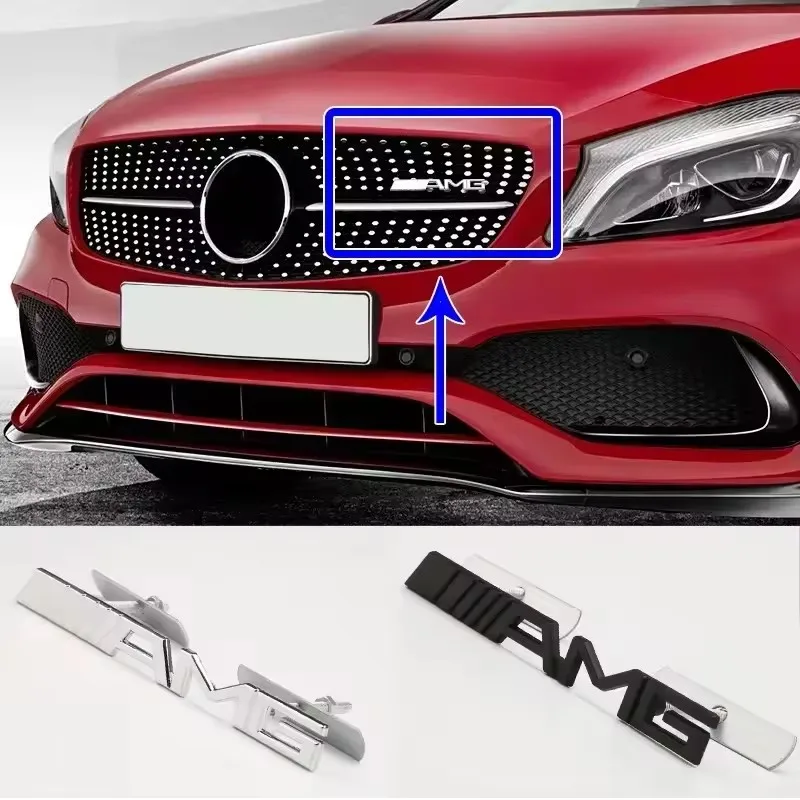 1pcs Front Grill Emblem Badge Decals For Mercedes Benz AMG W204 W205 W210 W211 W212 W213 W167 W176 W463 GLC C63 G63 E63