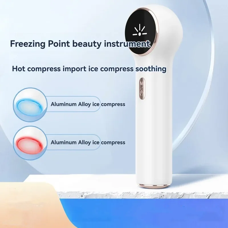 Handheld Hot and Cold Ice Compress Facial Skin Care Blue Red Light Skin Rejuvenation Beauty Device