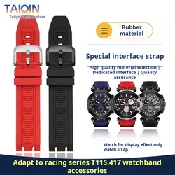 For TissoT t-sport Racing series t115 watchband T115.417 Sports rubber watch strap T115417 men's Bracelet Accessories Free tools