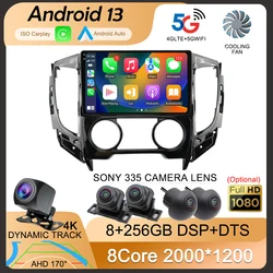 Autoradio Android 13, Carplay, Lecteur Vidéo, Limitation GPS, Mitsubishi Pajero dehors 3, L200, 5 Triton 3, 2015, 2016, 2017, 2018, 2019