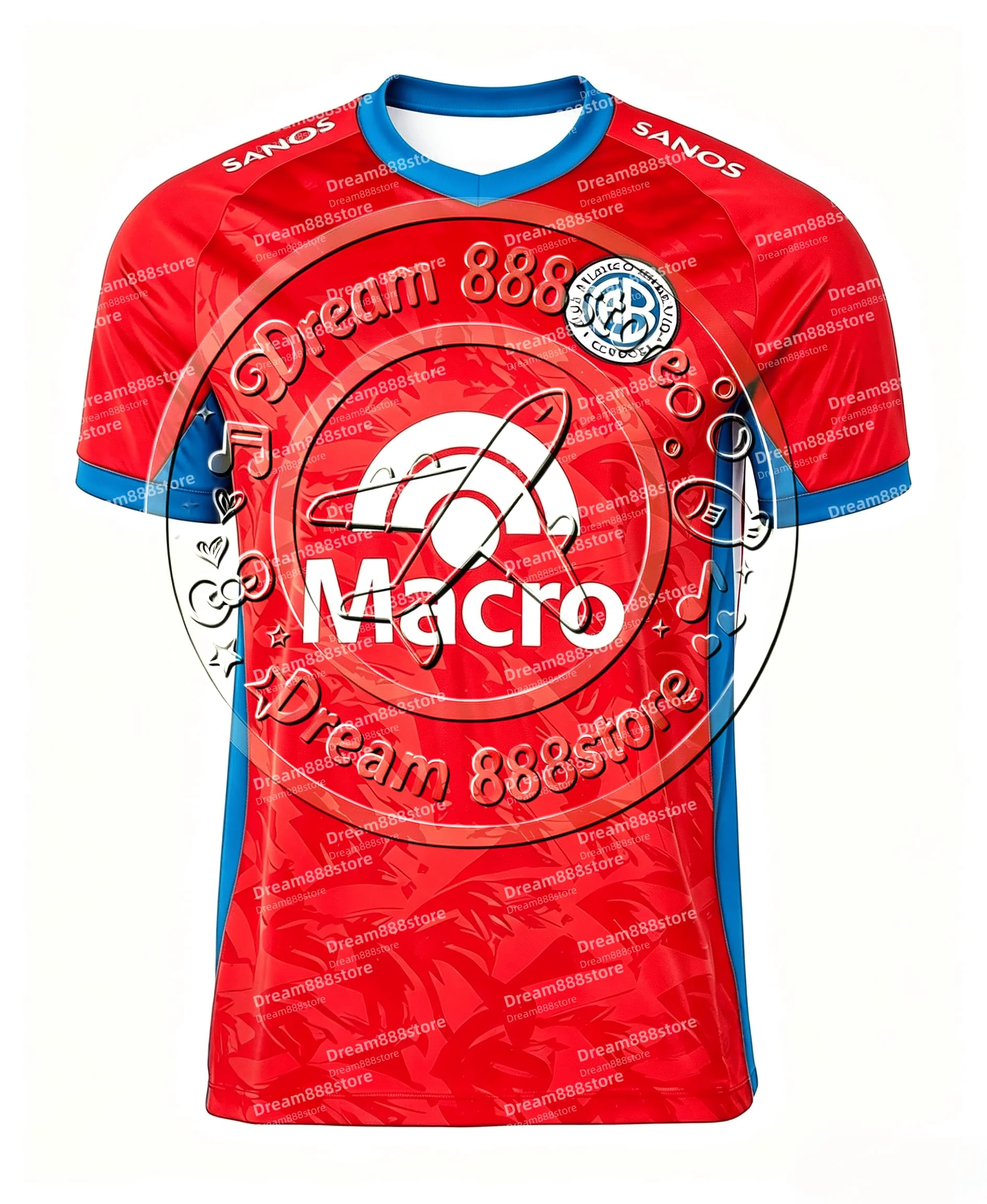 CA Belgrano 2026 Auswärtstrikot für Herren, leuchtend blau-schwarz, kurzärmelig, schnelltrocknend, aus Mesh-Material, Fußballtrikot für Fans, Sport-Trainings-T-Shirt. – Detail 3
