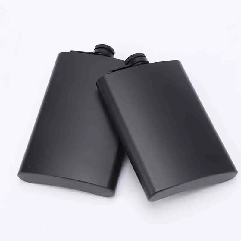 6/7/8/9/10/12oz Portable 304 SS Flagon black Whiskey Vodka Wine Pot Hip Flask Alcohol Drinking Bottle bar party outdoor utensil