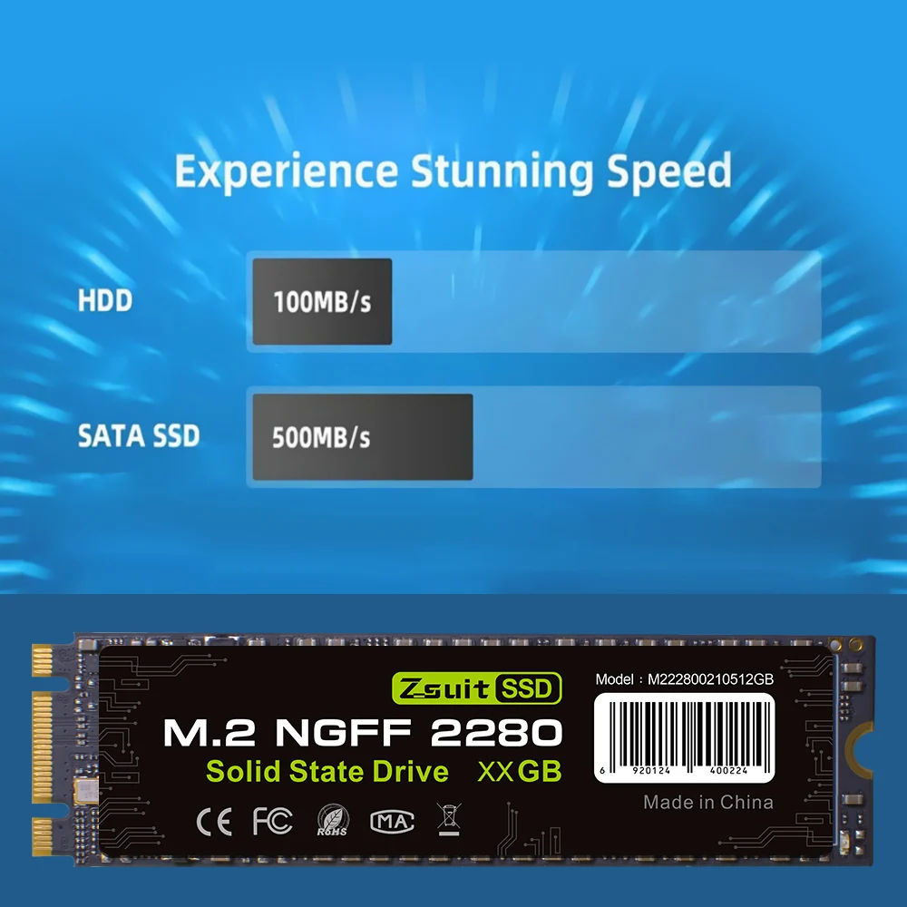 Z-Suite Hot Ssd M2 Ngff 2280 SATA3 M2 Ssd 512Gb 1Tb Harde Schijf Ssd Computer Interne harde Schijf Voor Desktops Laptop Ssd Hdd Drives