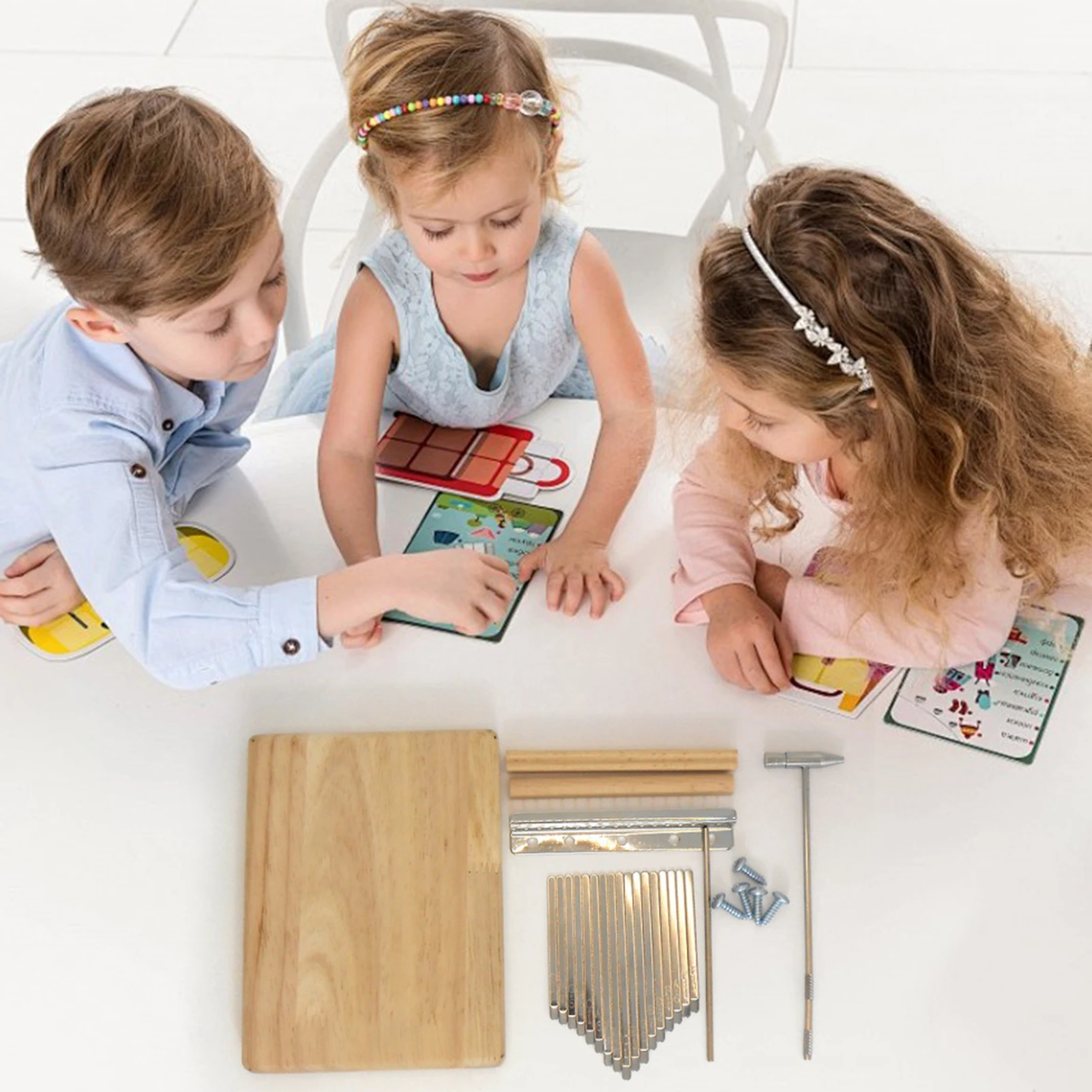 

Kalimba DIY Craft Kit Tines Set 17 Key Interactive Small Kalimba Assembly Kit Present For Friends Family