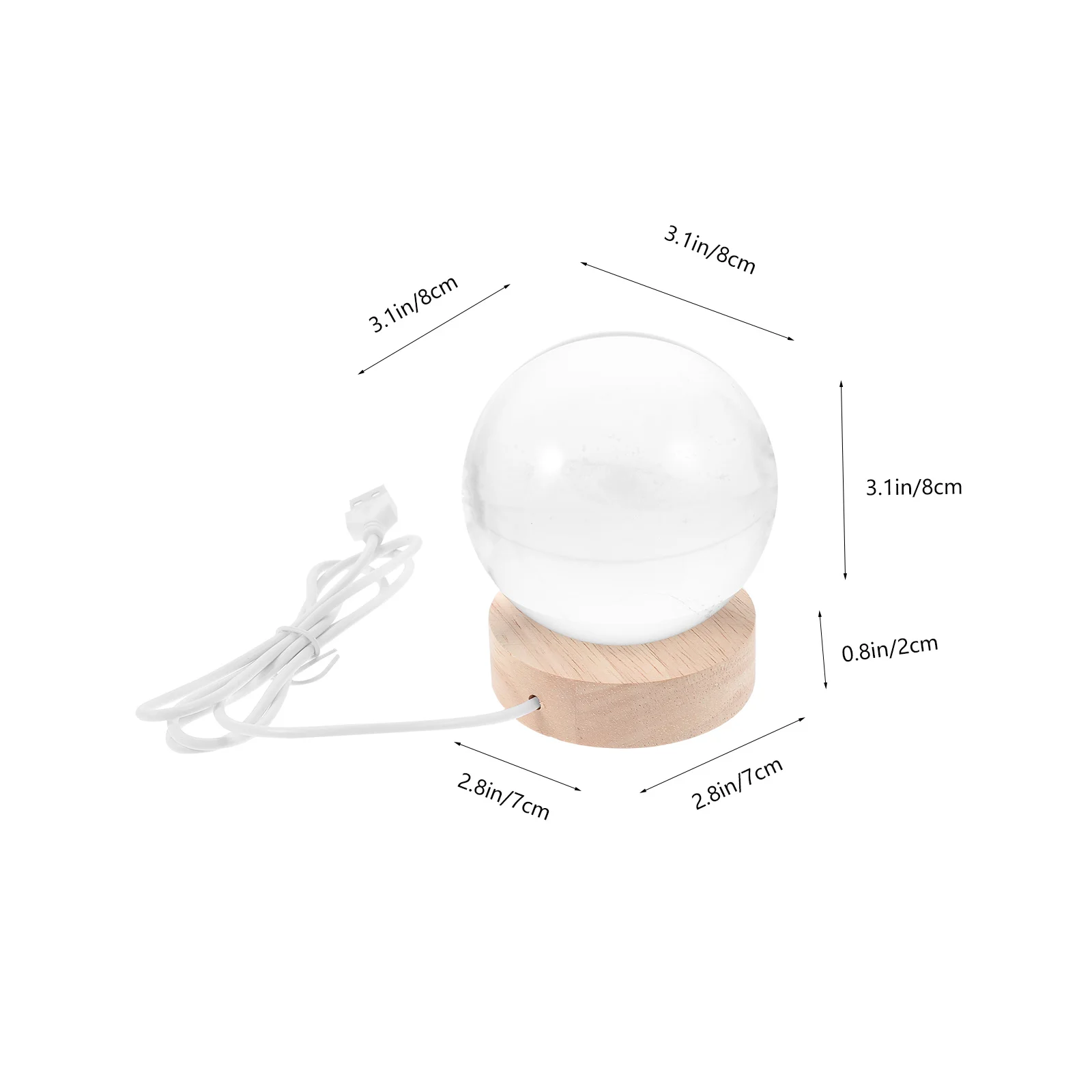كريستال الكرة ليلة ضوء قاعدة خشبية الجدول مصباح غرفة نوم ديكور المنزل هدية الإبداعية لعيد الميلاد السنة الجديدة كرة بلورية #6