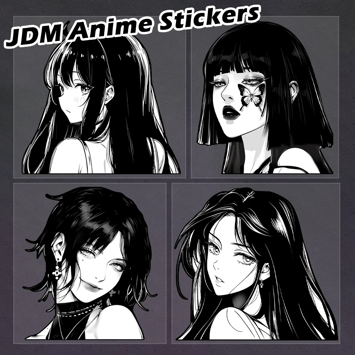 

JDM аниме девушка темный аватар светоотражающие наклейки для мотоцикла мото скутер корпус лобовое стекло топливный бак виниловый декор наклейки аксессуары