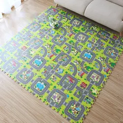 9PCS Traffic Activities Mat for Baby Baby Play Mat Traffic Play Mats Game Mats Tatame Crawling Mat Puzzle Mat Floor Noise Mat