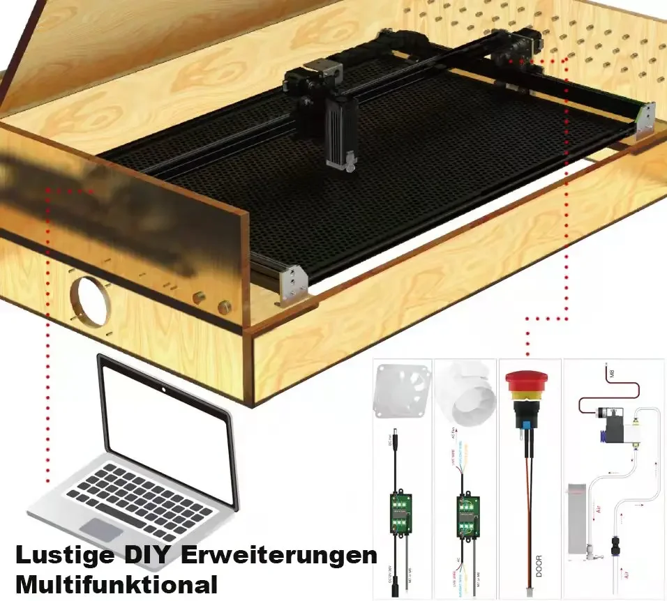 Neje เครื่องแกะสลัก DIY ขนาดเล็กตัดโลหะหินอะคริลิคสำหรับงานไม้แกะสลักขนาด810x460มม. เครื่องแกะสลักไม้