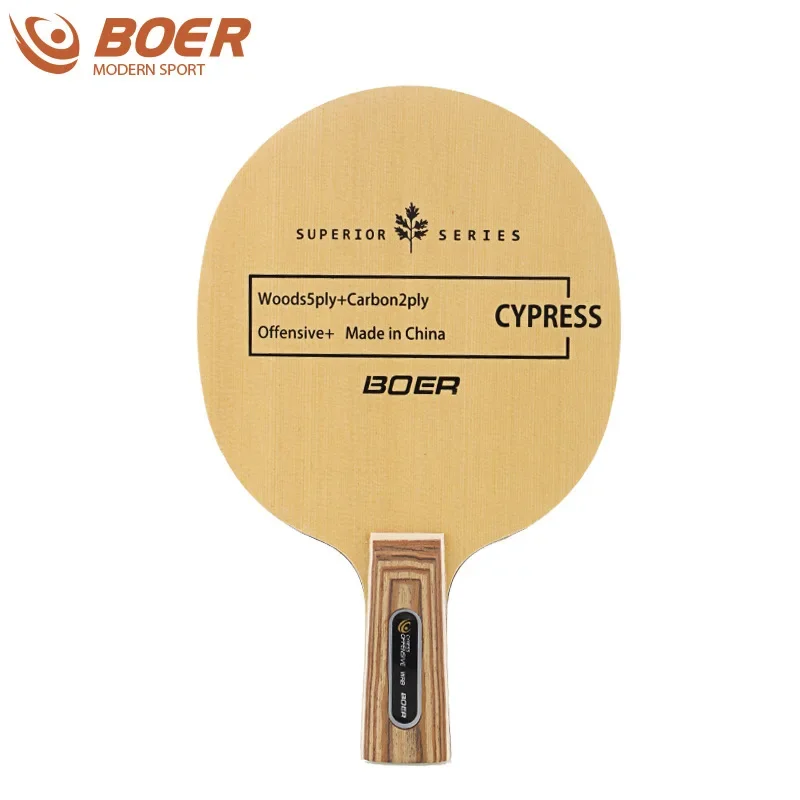 

BOER Professional Table Tennis Blade 7 Plys Carbon Fiber and Cypress Ping Pong Bat Board Bottom Boer Superior Series Offensive