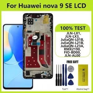 Bilashmart Display screen Huawei nova 9 SE JLN LX1 LCD Display Screen Touch Panel Digitizer Nova 9SE 5G JLN LX3 LCD Frame Display
