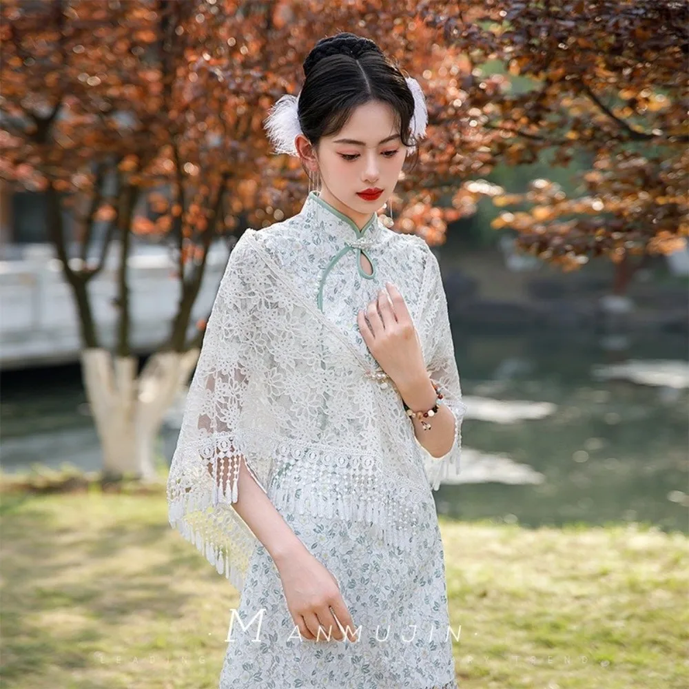 

НОВИНКА: Элегантные вечерние накидки-шали для женщин, модные дышащие шали с ажурной бахромой и кружевом для вечерних платьев