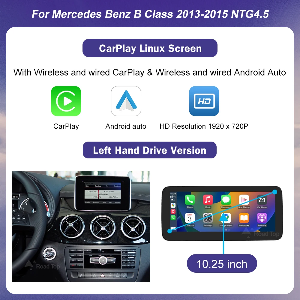 Draadloze Carplay Linux Touchscreen voor Mercedes Benz A B Klasse CLA GLA W176 W246 2013-2015 NTG4.5 Android auto Radio Multimedia