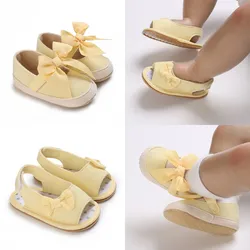 Spring and Autumn Girl Baby Soft Sole Bow Fashionable Single Shoes for 0-12 Months Baby's First Step Walking Shoes