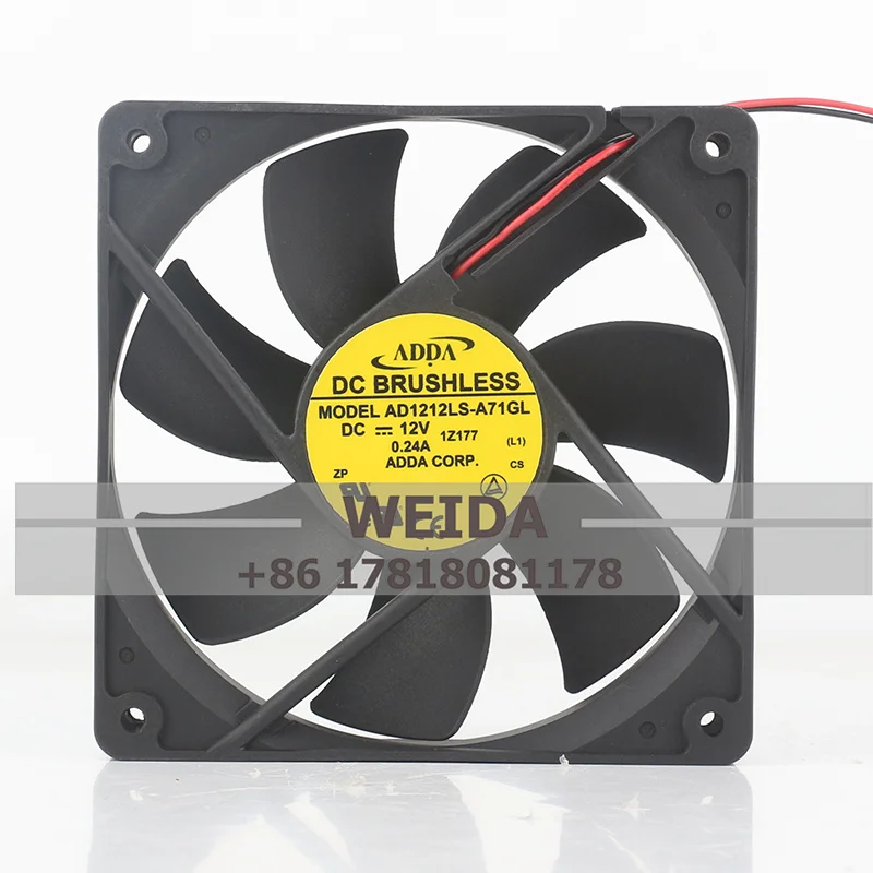 

Original ADDA AD1212LS-A71GL/AD1212LB-A7BGL DC12V 0.24A 12025 chassis Power mute cooling fan 12cm 120 x 120 x 25MM