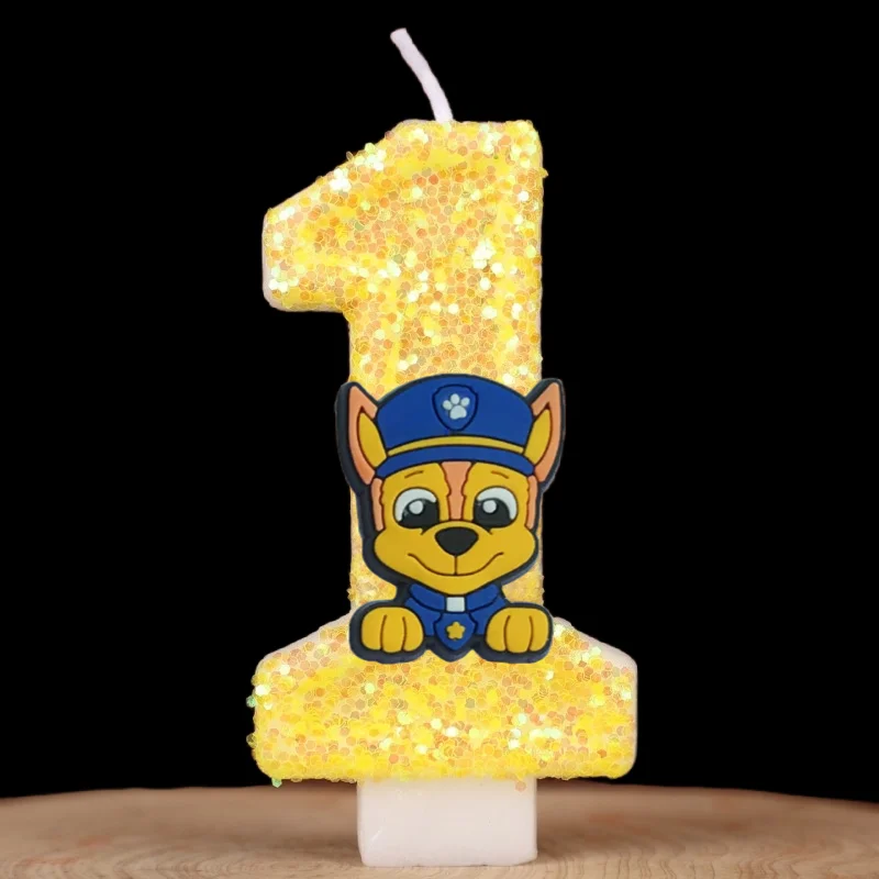 Paw Patrol Chase Candle Kids Birthday Cake Decoration Supplies Cute Cartoon Anime Figure Canine Party Accessories Supplies