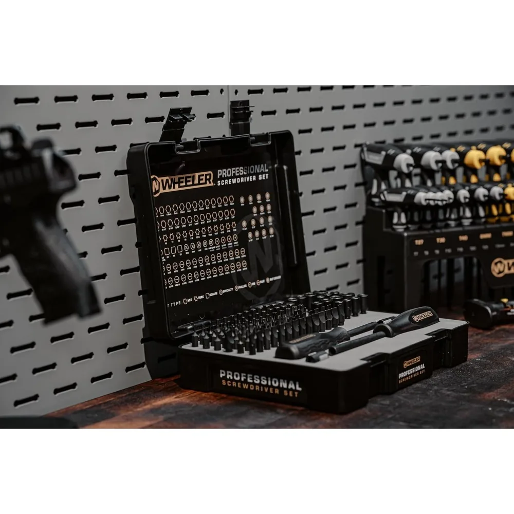 100-Piece Professional Screwdriver Set with Steel Construction, Metric & Standard Sizes, Storage Case for Gunsmithing