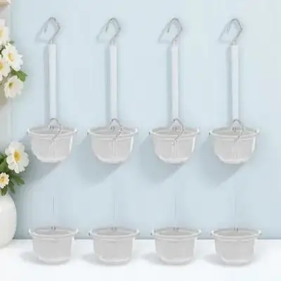 

8pcs Octagonal Flower Pots Hanging Flower Hanging Pots Baskets White E160 Durable Garden Balcony Decor Plant Containers