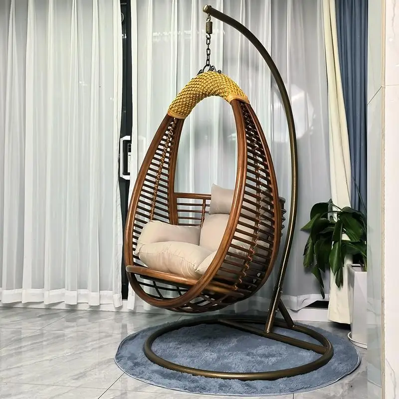 

Hanging Chair Casual Handmade Cradle Hanging Basket Single True Rattan Chair Chair Natural Indonesian Rattan Swing