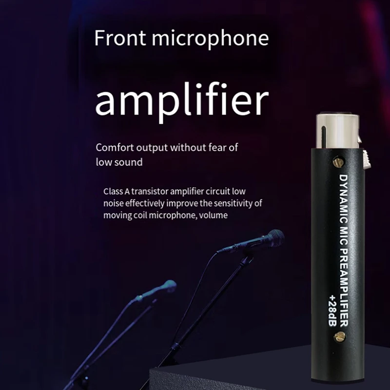 Microphone Preamplifier For DM1 Dynamic 28DB Gain Mic Amplifier For Dynamic And Passive Ribbon Microphones