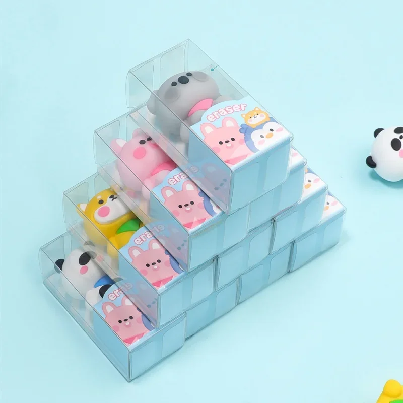 Cute Shape Eraser Cartoon Panda Penguin Creative Mini Student Stationery