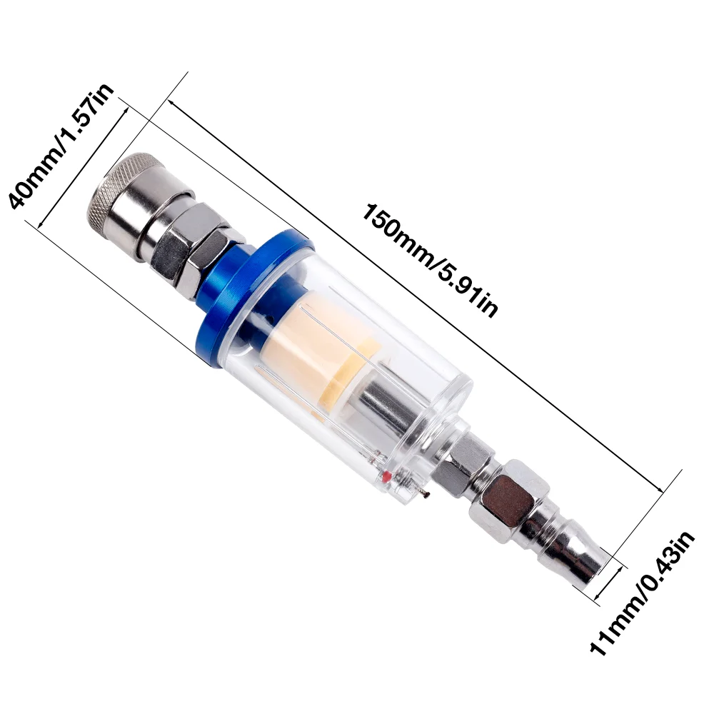 Air Oil Water Separator Filter Kit 1/4‘’ Thread With Moisture Trap Spray Gun Pressure Parts Air Compressor Tool JPN Interface