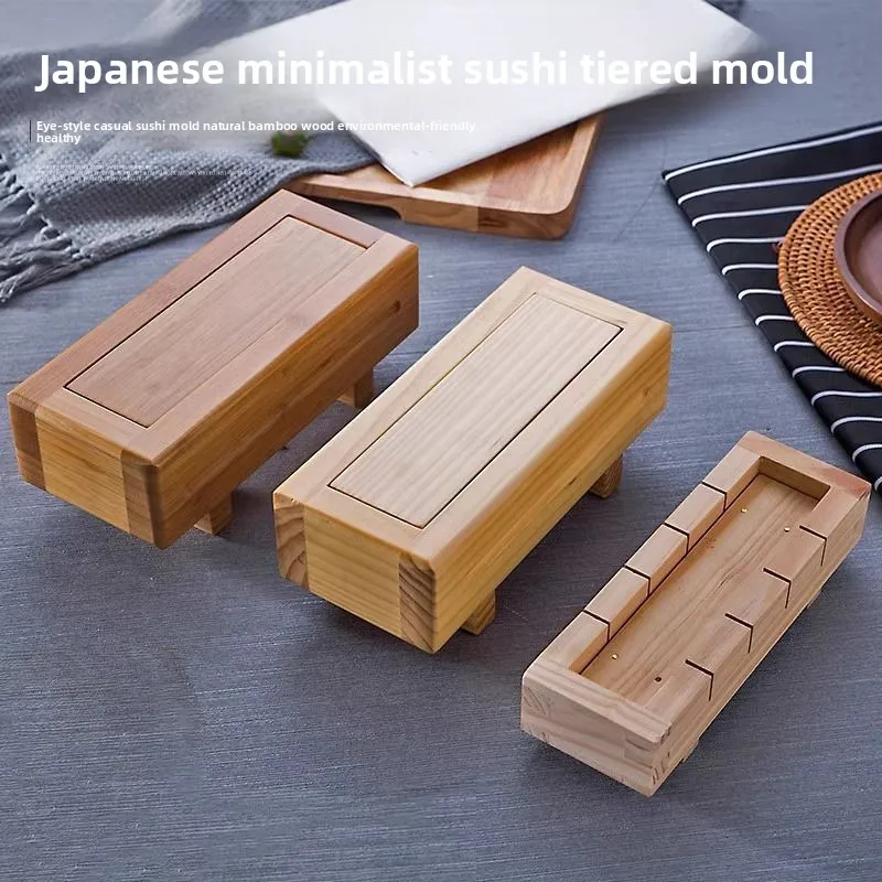 

HYS Bamboo and Wood Sushi Mould Melaleuca Sushi Hand Press Mould Japanese and Korean Cuisine Sushi Tools Press Box