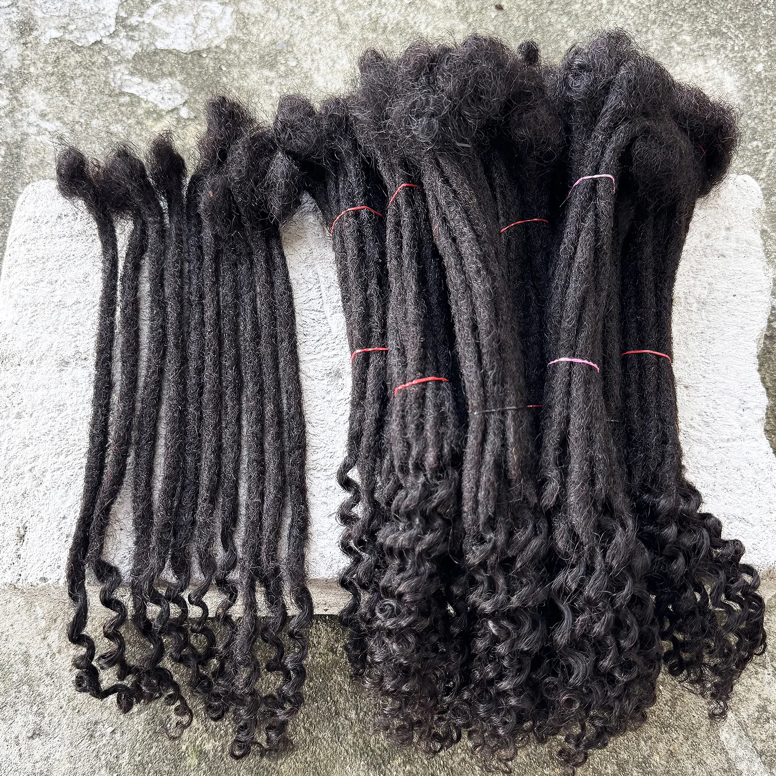 8-14 Inch Human Hair Loc Extensions with Curly Ends 50 Strands Full Handmade Locs Dreadlock Extensions for Women/Men Can Be Dyed
