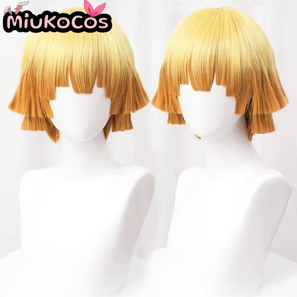EN STOCK Zenitsu Agatsuma Cosplay peluca MiukoCosplay Anime Demon Slayer Cosplay