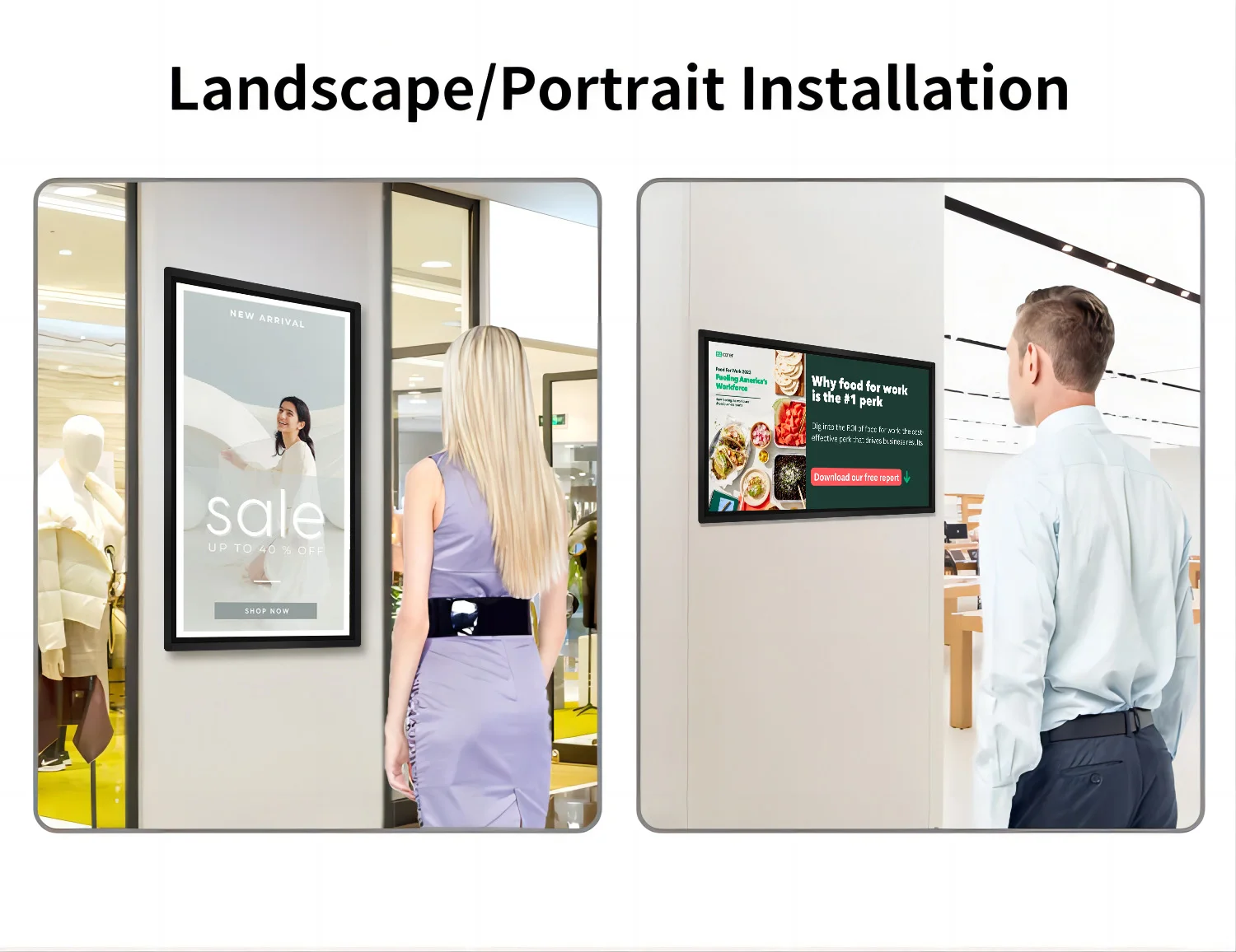 High Resolution 65 Inch LCD Interactive Display Solutions for Indoor Digital Signage Applications