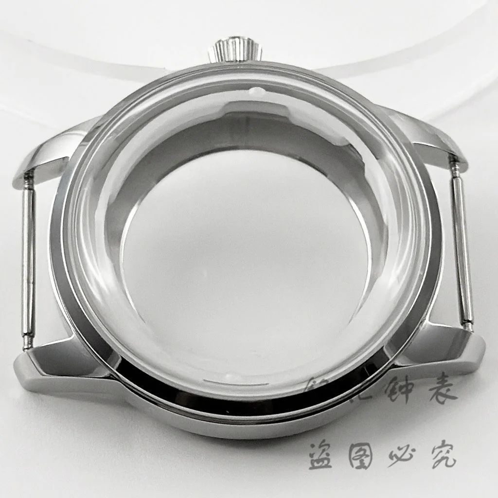 40mm Stainless Steel Silver Cocktails Arched Glass Watch Case Fit NH35 NH36 7S26 7S36 4R35 4R36 Movement