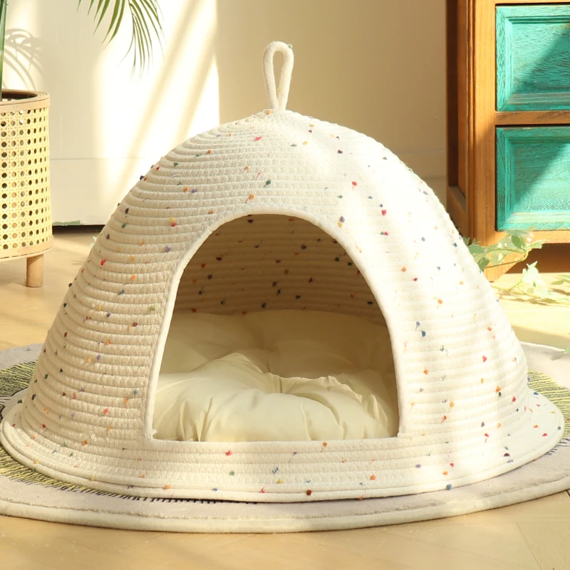 新しい猫用テント、冬は暖かく、安全でオールシーズン対応、取り外し可能、洗濯可能、傷や摩耗に強い