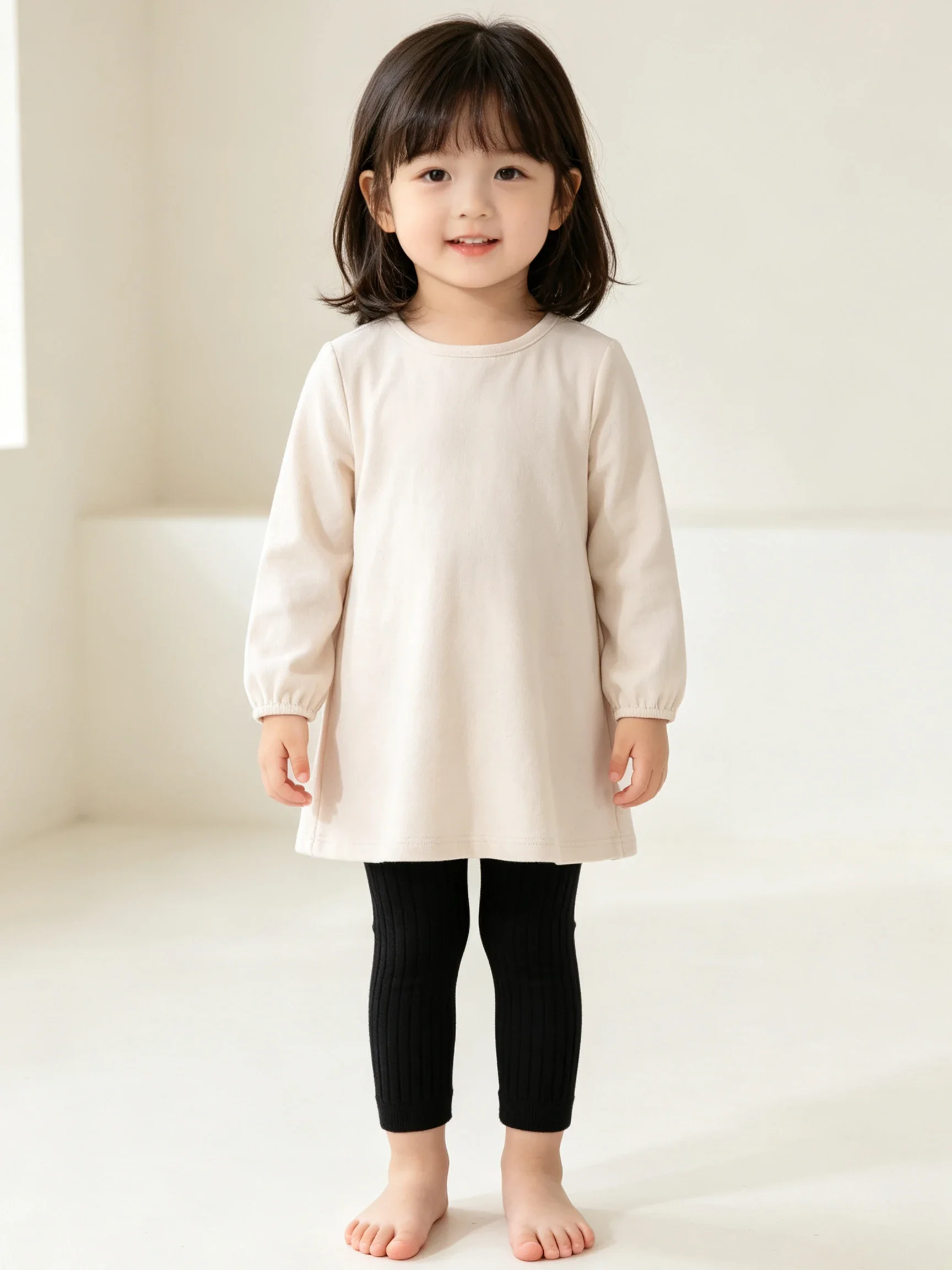 2er-Pack gerippte Mädchen-Leggings, knöchellange Strickstrumpfhosen für Kleinkinder, weiche, dehnbare Kinder-Basishosen, lässige Unterhosen für 0-6-jährige Babys, ideal für den täglichen Gebrauch – Detail 6