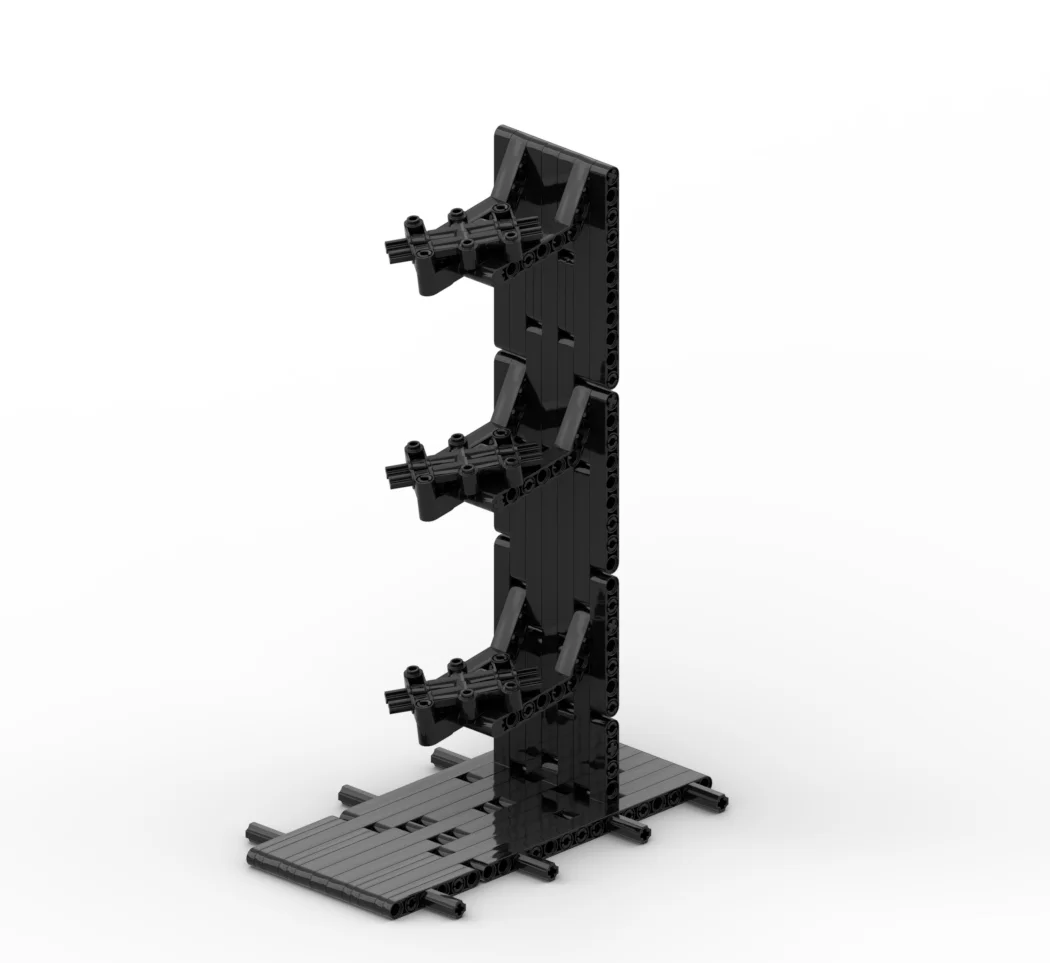 MOC DIY Rennwagen-Ständer Ausstellungsständer Bausteine Zusammengebautes Modell Ornamente Spielzeugbaustein Kompatibel mit Grundplatte 3385 65634 – Detail 3