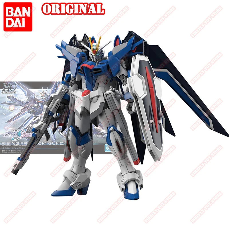 

Bandai Original Gundam HGCE Seed Freedom Rising Freedom Assembly Movable Anime Action Model Figures Collection Toys