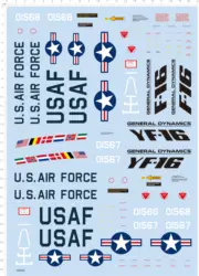 1/32 Scale Decals for yf-16 F-16 Prototype Aircraft Model Kits 64701