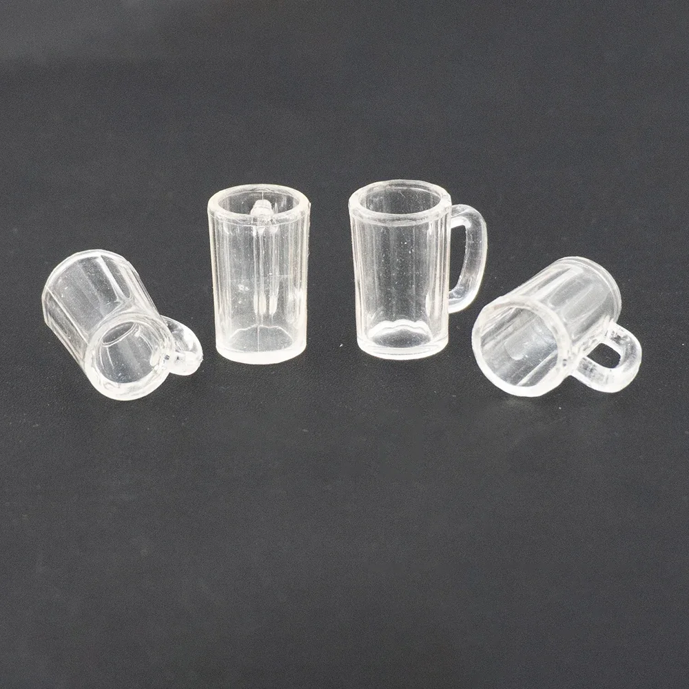 4 قطعة 1/12 دمية مصغرة الراتنج كأس للنبيذ كوب شرب صغير كوب البيرة القدح لعبة مجسمة لدمية اكسسوارات المنزل الديكور #3