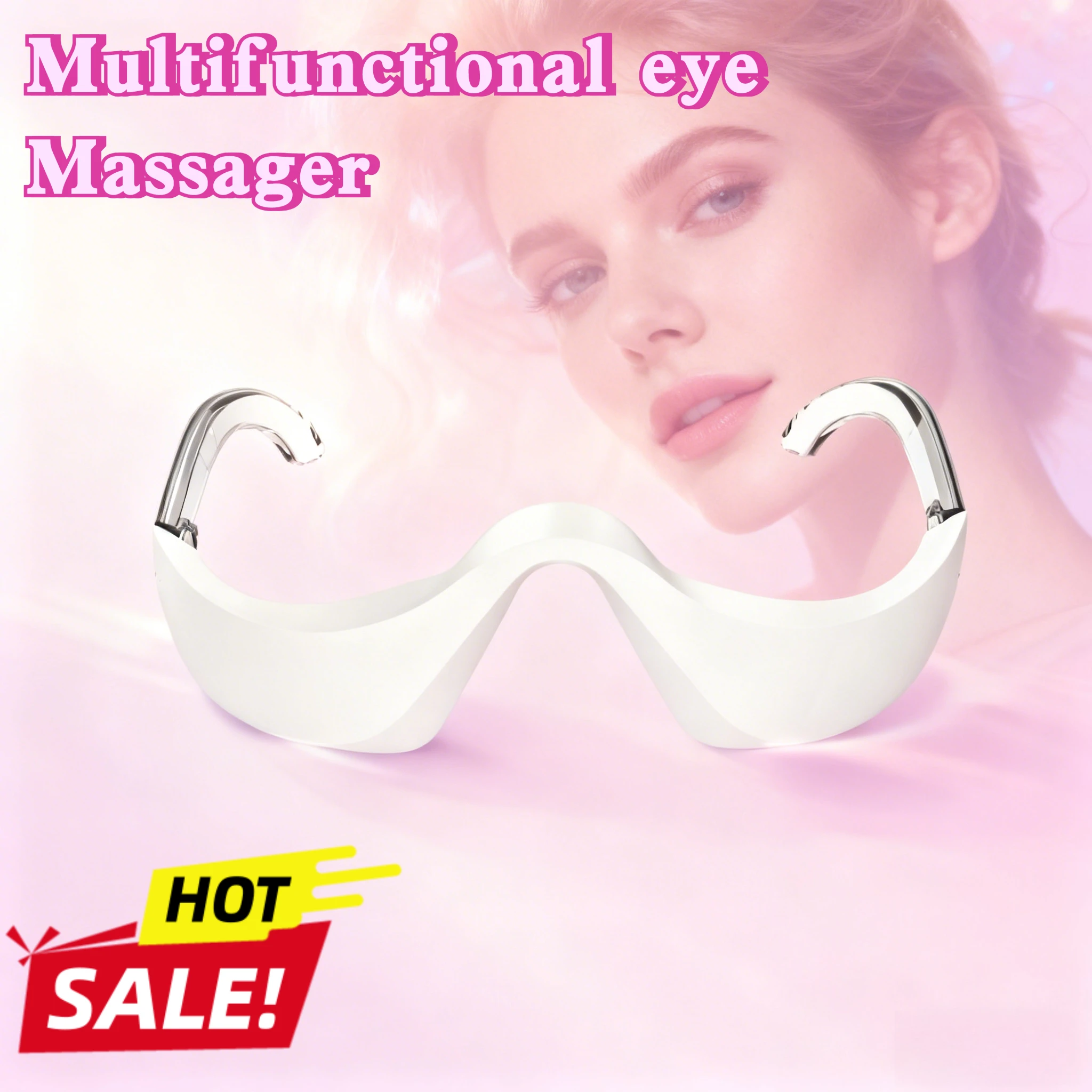 

Red Light Therapy Eye Massager Wireless Hot Compress Mask for Puffy Eyes Dark Circles Removal and Fine Lines Reduction Gift
