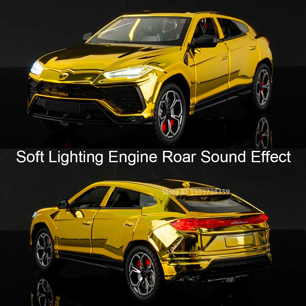 1:24 URUS Hellcat نموذج سيارة ألعاب مصغرة سبيكة دييكاست التراجع امتصاص الصدمات الصوت ضوء حلية لعبة المركبات للبنين #3