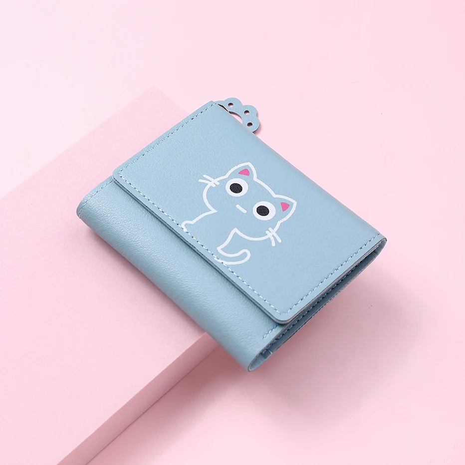 Frauen Nette Katze Brieftasche Weibliche Kleine Kurze PU Leder Geldbörse Damen Karte Halter Geld Tasche Haspe Kreative Mode Brieftasche Mädchen geschenk – Detail 11