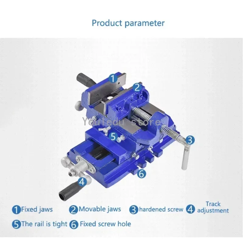 Imagem -06 - Banco Móvel de Duas Vias Broca Alicerça Plana Ferramenta de Fixação de Precisão Ferro Fundido Pesado Flat Vise Fresadora em 1pc