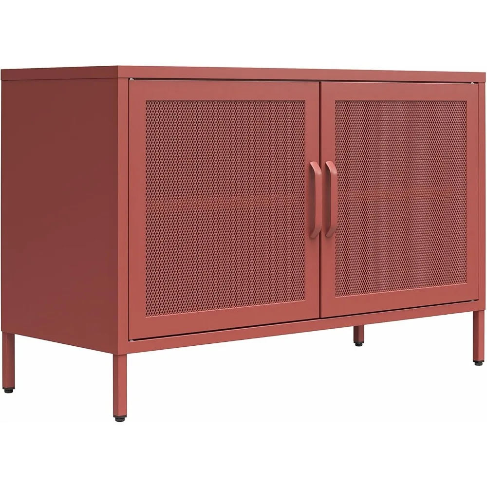 

Channing 2-дверный шкаф для хранения вещей-сетчатый металлический шкафчик, терракотовый